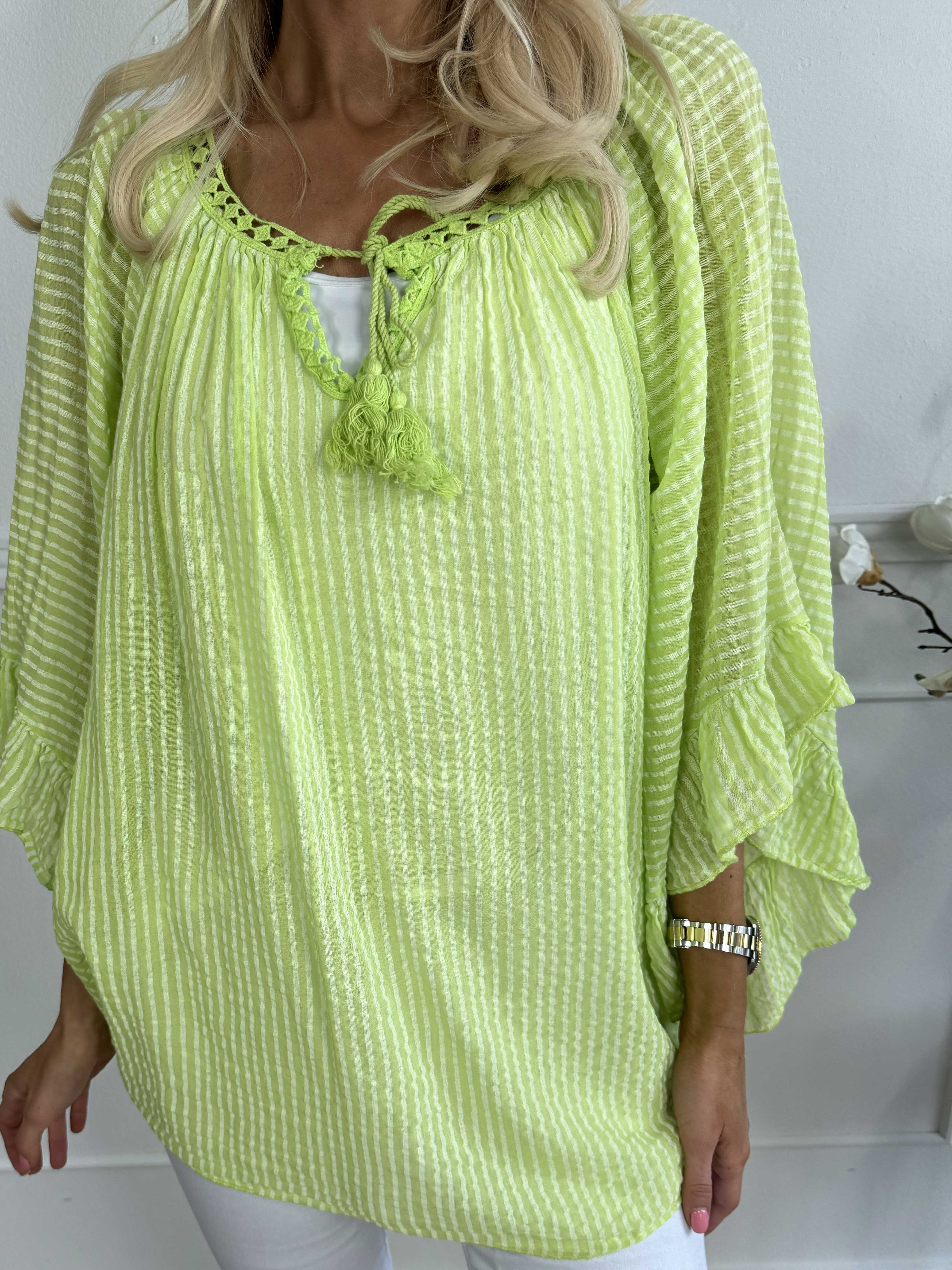 Marija - Sød stribet tunika med smukke ærmer